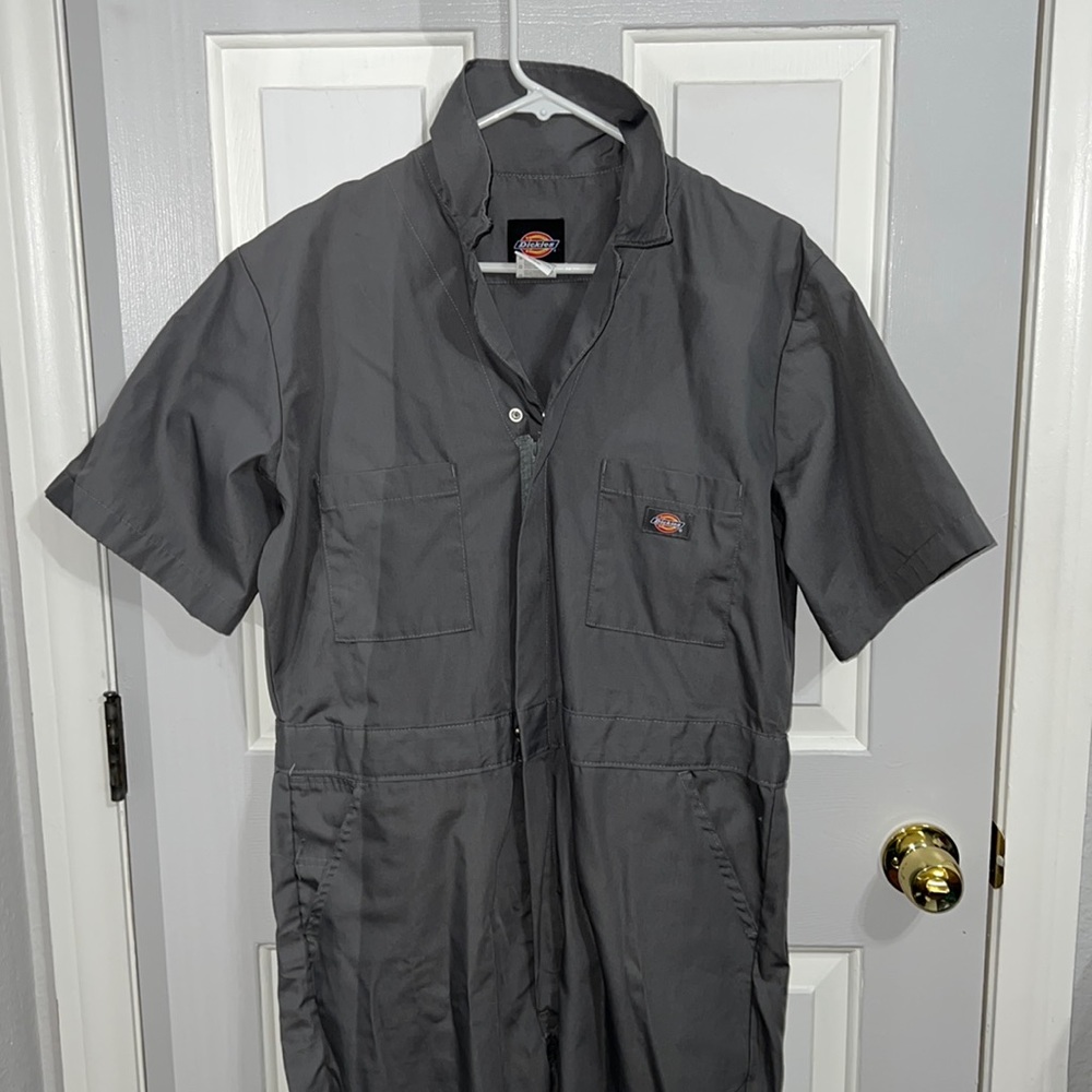 Men’s Gray Dickies Short Sleeve Coveralls (Medium Short)